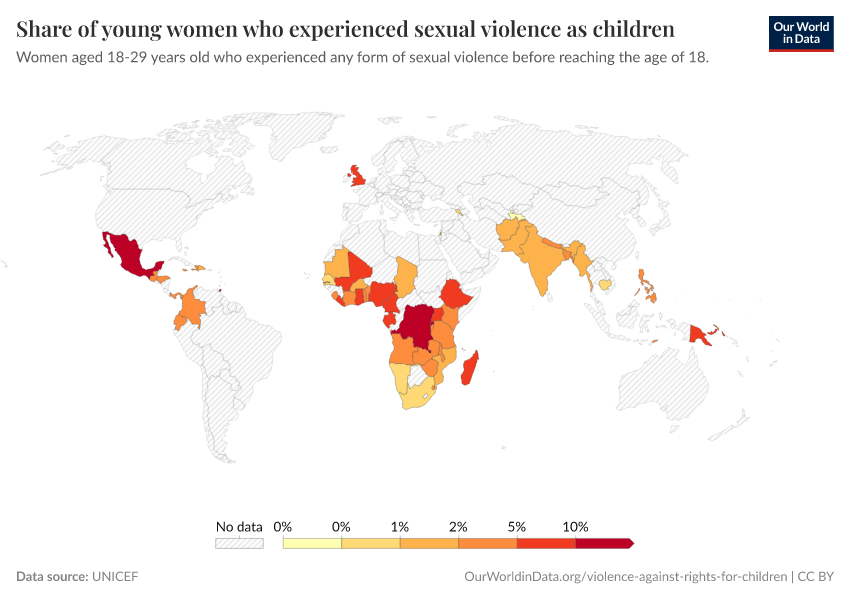 A thumbnail of the "Share of young women who experienced sexual violence as children" chart